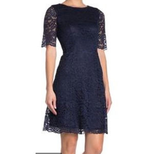 Eliza J Glitter Lace Dress Size 6  NavyBlue NWT